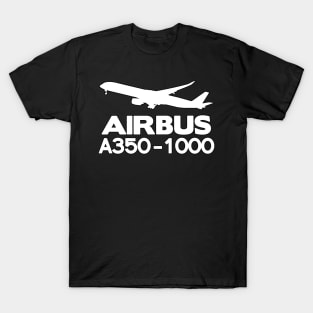 Airbus A350-1000 Silhouette Print (White) T-Shirt